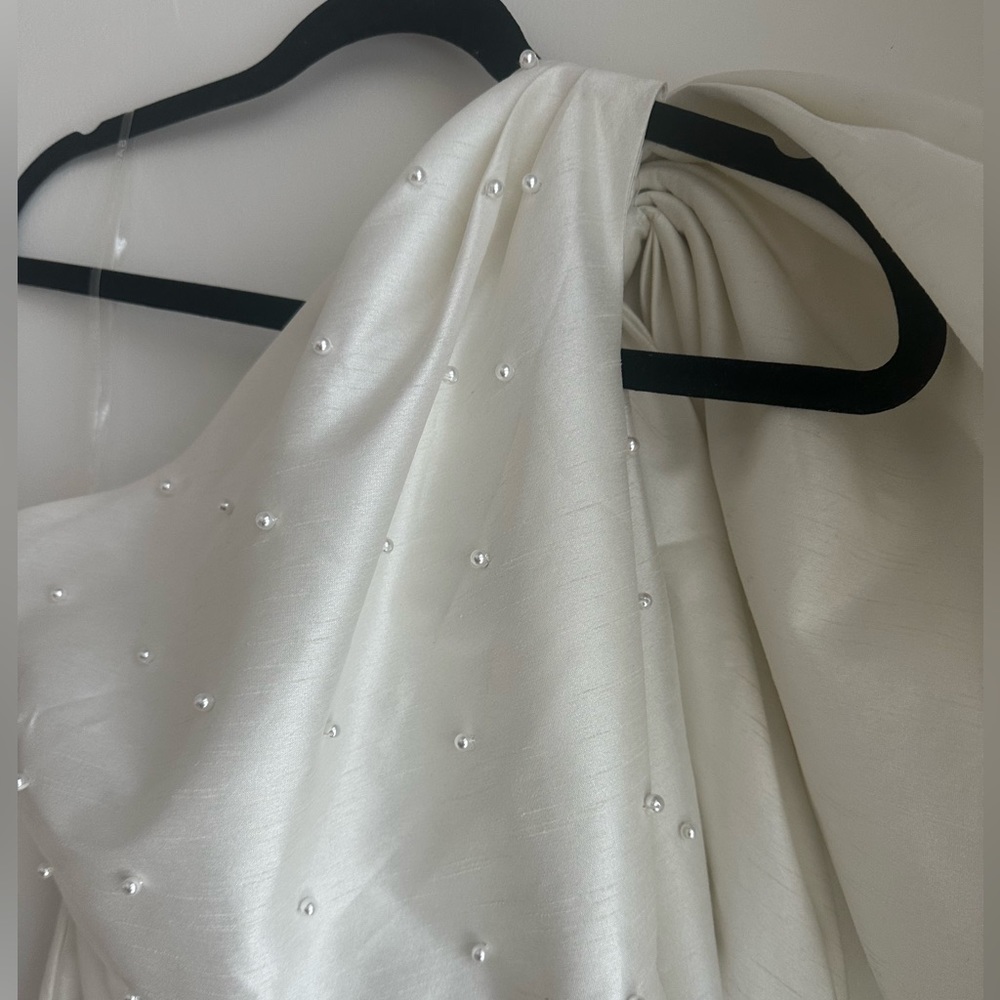 Sachin & Babi Pippa One-Shoulder Pearl-Embellished Mini Dress - Picture 13 of 14